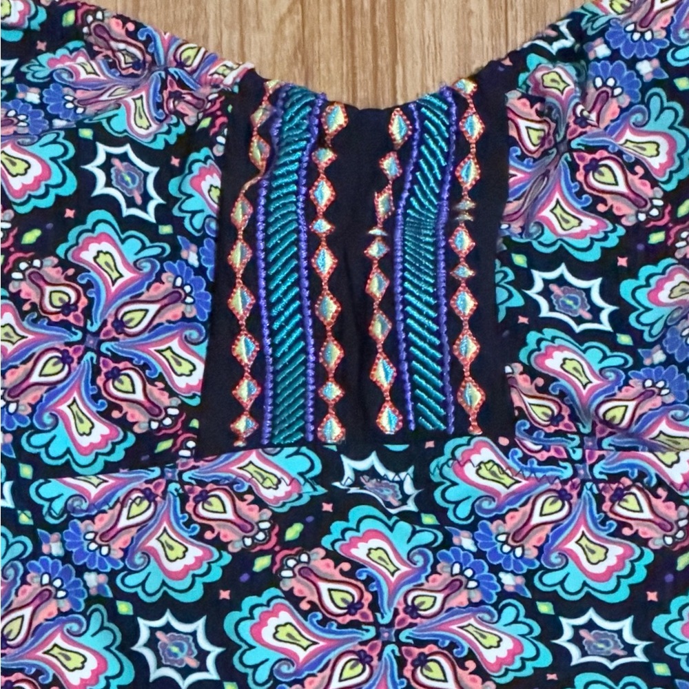 Nanette Lepore Black Multi Floral Halter One-Piece - Picture 3 of 6